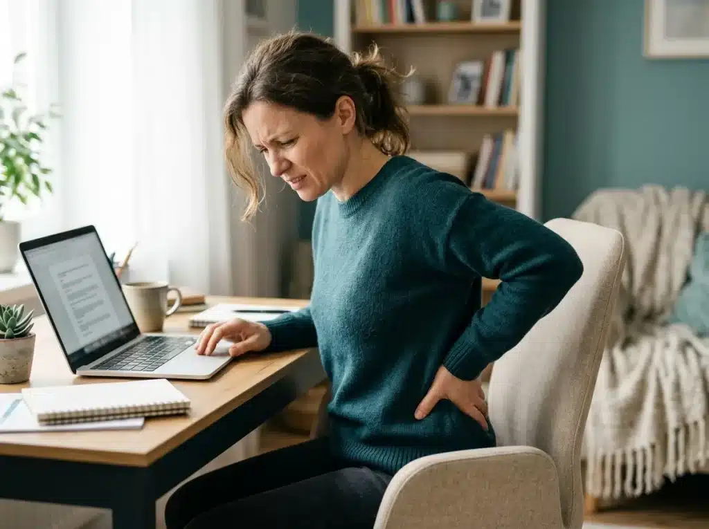 Dor nas costas trabalhando em home office